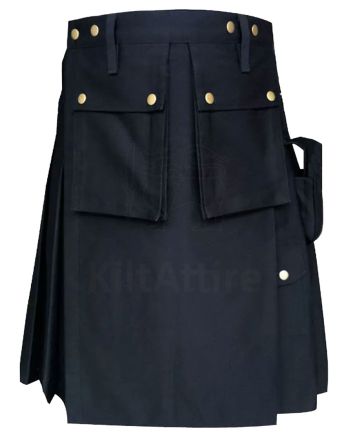 Police Black Utility Kilt