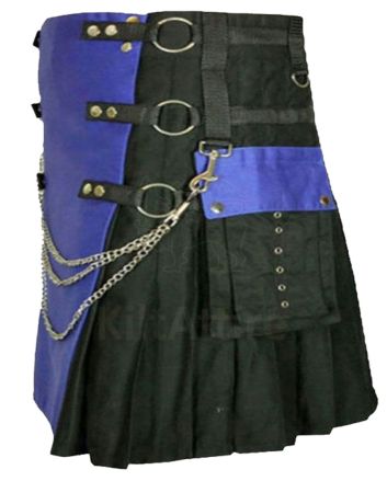Premium Quality Stylish Utility Kilt With Silver Chain