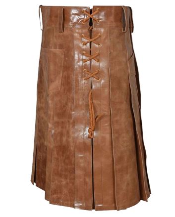 Premium Two-Tone Leather Kilt for Men