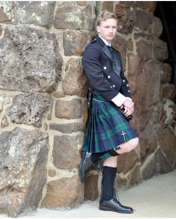 Prince Charlie Black Watch Tartan Kilt Outfit