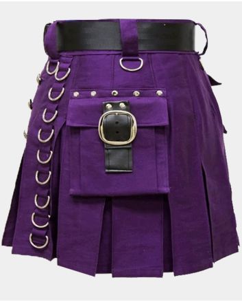 Purple Mini Utility Kilt For Women