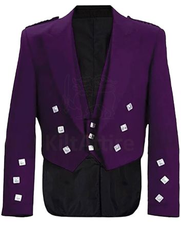 Purple Prince Charlie Jacket With Waistcoat Set