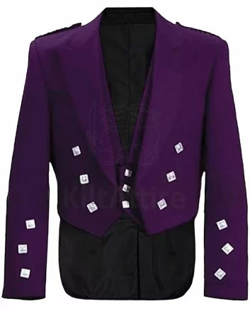 Purple Prince Charlie Jacket With Waistcoat Set