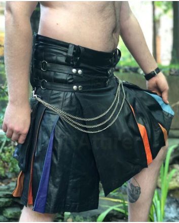Rainbow Leather Kilt