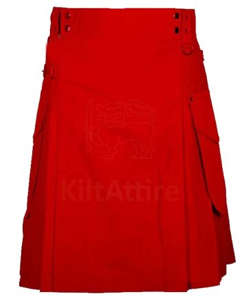 Red Modern Utility Kilt