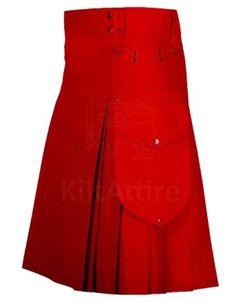 Red Modern Utility Kilt