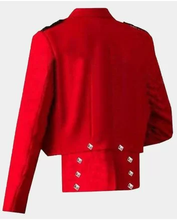 Red Prince Charlie Jacket With Waistcoat Set