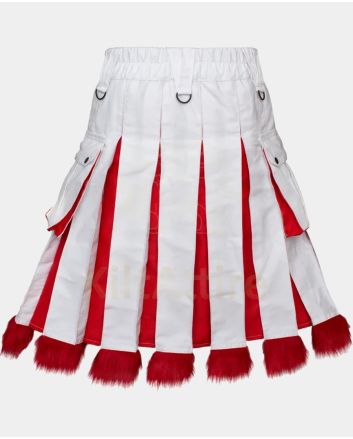 Santa Claus Fur White & Red Christmas Kilt