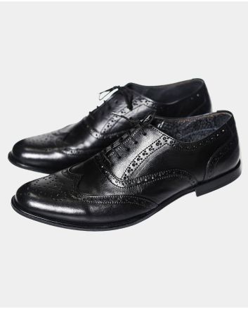 Scottish Black Brogue Kilt Shoes