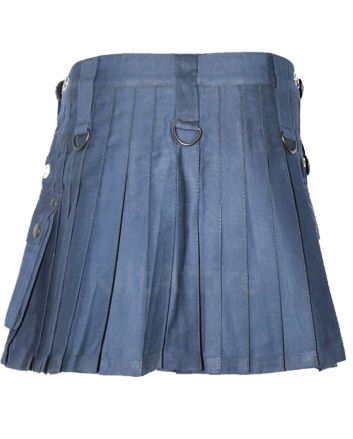 Short Womens Navy Four Straps Utility Kilt