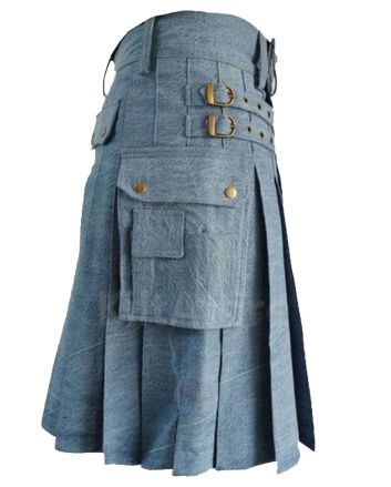 Sky Blue Denim Kilt