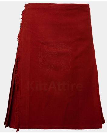 Solid Red Ancient Tartan Kilt