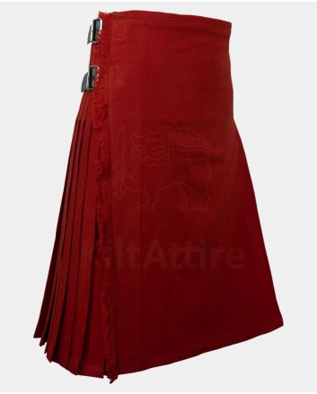 Solid Red Ancient Tartan Kilt