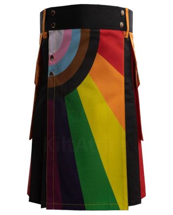 Special LGBTQ Flag Rainbow Fashion Utility Kilt