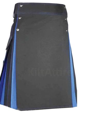 Traditional Black and Blue Hybrid Kilt