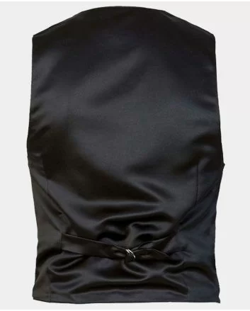 Black Wool Vest With Satin Linning