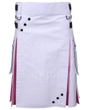 White And Pink Hybrid Utility Kilt