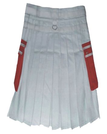 White And Red Utility Kilt