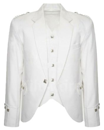 White Argyll Jacket And Vest - Made To Measure