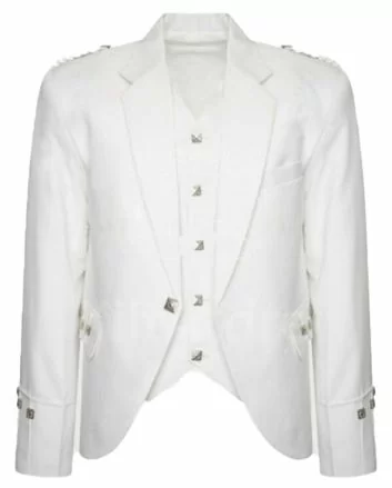 White Argyll Jacket And Vest - Made To Measure