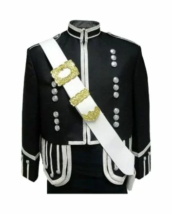 White Piper Cross Kilt Belt