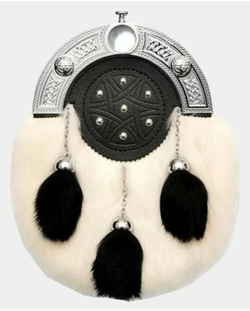 White Rabbit Dress Sporran with Black Tassels