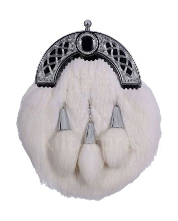 White Full Dress Rabbit Fur Sporran