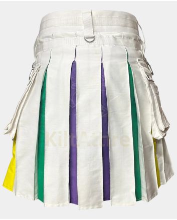 White Rainbow Santa Tree Christmas Kilt