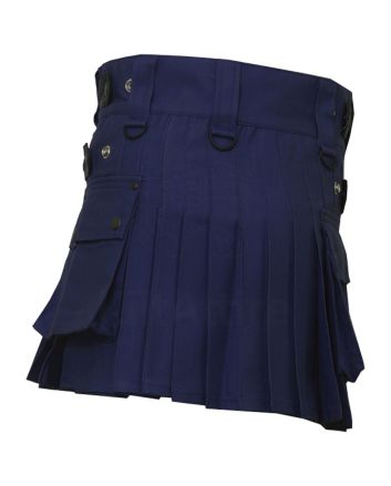 Women Blue Color Utility Kilt