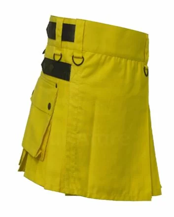 Women Yellow Color Utility Kilt
