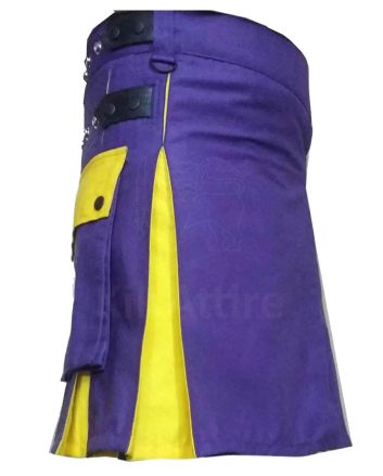 Yellow and Blue Hybrid Utility Kilt