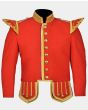 Bagpiper Military Doublet Jacket Tunic Red Jacket 100% Wool Custom made jackets