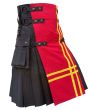 Black And Red Modern Utility Kilt