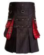 Black Box Plaited Utility Fashion Kilt For Men Back