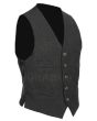Traditional Black Charcoal Tweed Argyll Jacket With WaistCoat Sets Side
