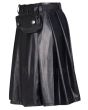 Black Design Scottish Leather Utility Kilt Side