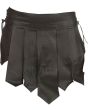 Black Gladiator Leather Mini Kilt Front