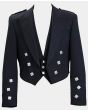 Black Prince Charlie Jacket and Waistcoat Set For Men