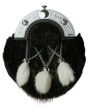 Black Rabbit Fur Sporran with White Tassels 