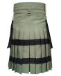 Black Striped Olive Green Utility Kilt Back