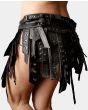 Black Warriors leather Modern Mini Kilt