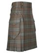 Black Watch Weathered Tartan Utility Kilt Side