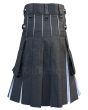 Black & White Simple 2 Side Pocket Utility Kilt Back