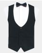 Black Wool Vest With Satin Linning
