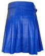 Blue Leather Kilt Mens Back