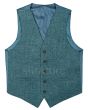 Blue Tweed Argyll Kilt Jacket With 5 Button Vest Vest