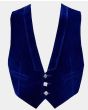 Blue Velvet Prince Charlie Jacket With Waistcoat