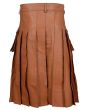 Brown Leather Utility Kilt for Men Back