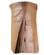 Brown Mens Leather Kilt Side