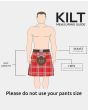 Brown Mens Leather Kilt SizeChart
